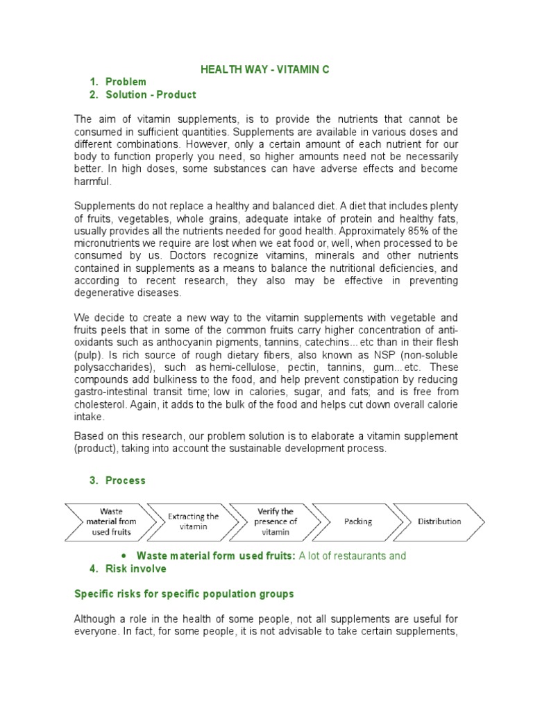 Vitamin C Supplement Benefits and Risks | PDF | Dietary Supplements ...