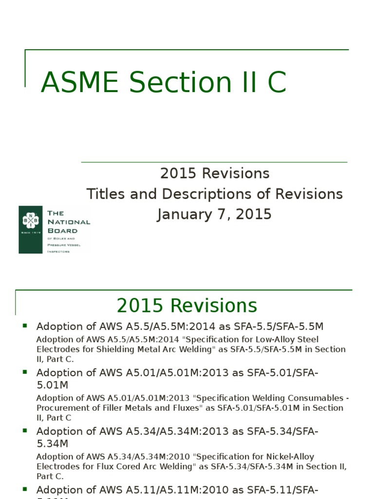 ASME Section II Part C 2015 Updates | PDF | Technology & Engineering