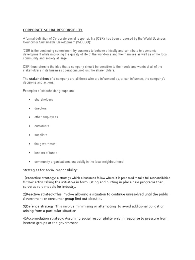 Corporate Social Responsiblity | PDF | Business
