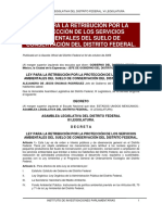 Ley Para La Retribución Por La Protección de Los Servicios Ambientales Del Suelo de Conservación Del Distrito Federal