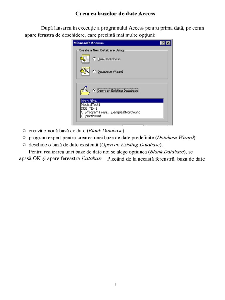Crearea Bazelor de Date in Access | PDF