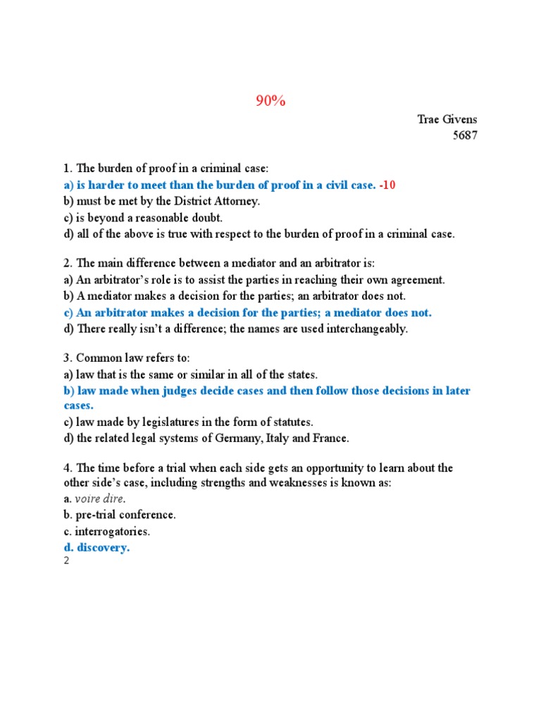 Criminal and Civil Law Basics Explained | PDF | Burden Of Proof (Law ...