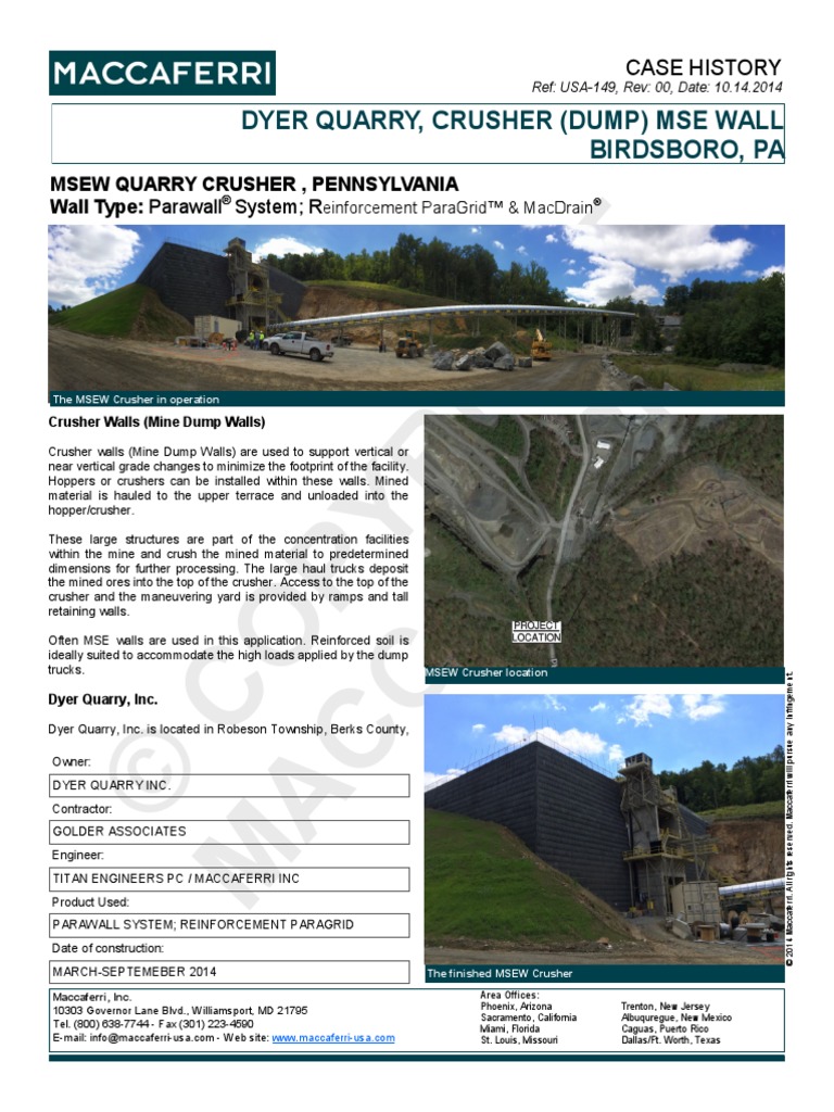 Primary Crusher Wall, Dyer Quarry, Birdsboro, PA PDF Building