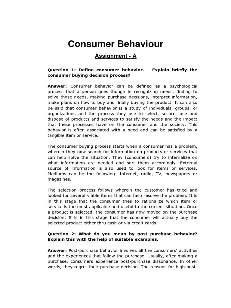 what do you understand by consumer behavior