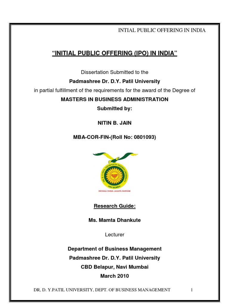 Final Ipo of Nitin | PDF | Initial Public Offering | Financial Markets