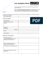 Work Experience Enquiry Form