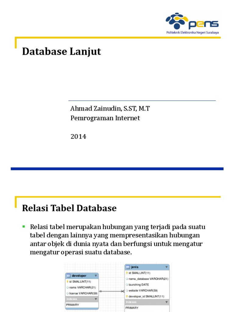 Relasi Tabel Database Lanjut | PDF | Metode & Bahan Ajar