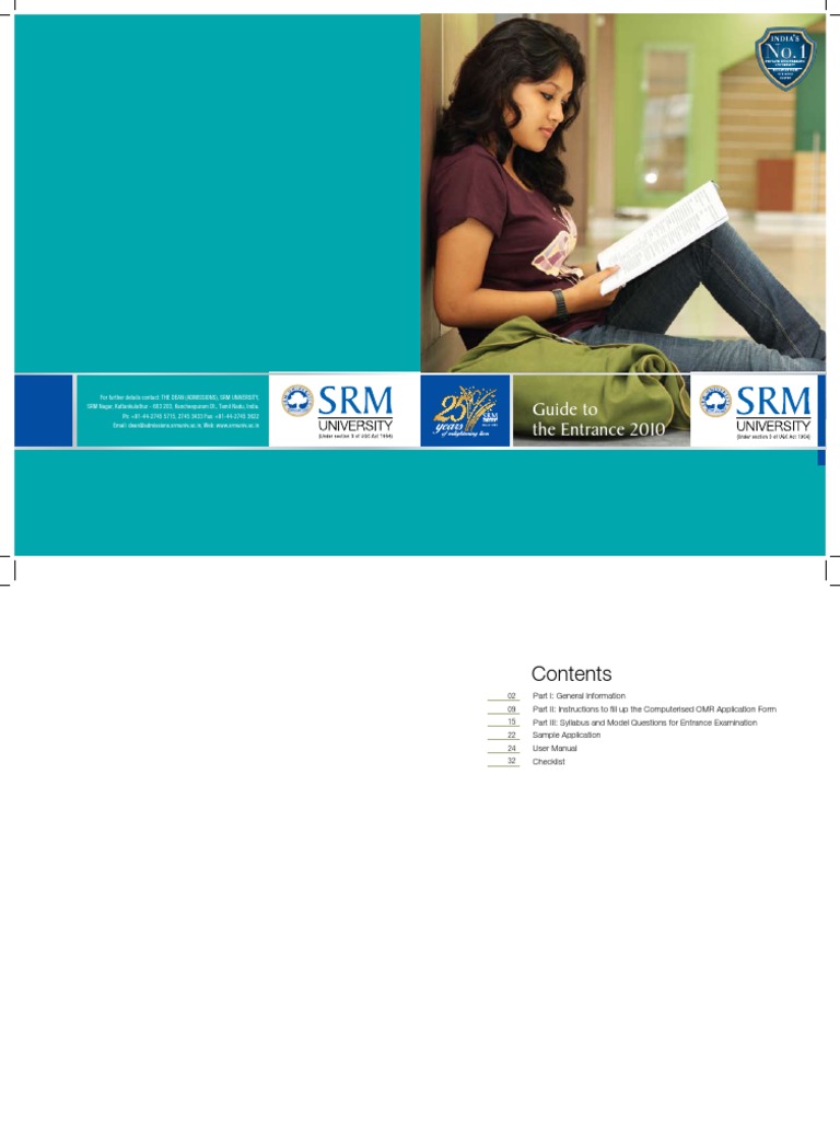 SRM Entrance Test Guide 2010 | PDF