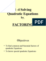 4-4 Factoring Quadratid Expressions