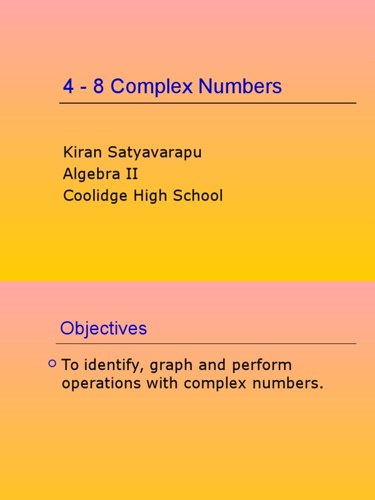 Understanding Complex Numbers Basics | PDF