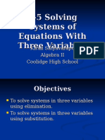 3-5 Systems With 3 Variables