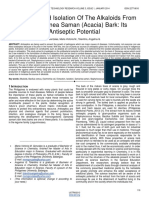 Extraction and Isolation of the Alkaloids From the Samanea Saman Acacia Bark Its Antiseptic Potential