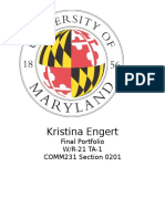 Kristina Engert: Final Portfolio W/R-21 TA-1 COMM231 Section 0201