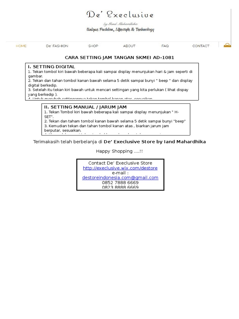 skmei setting