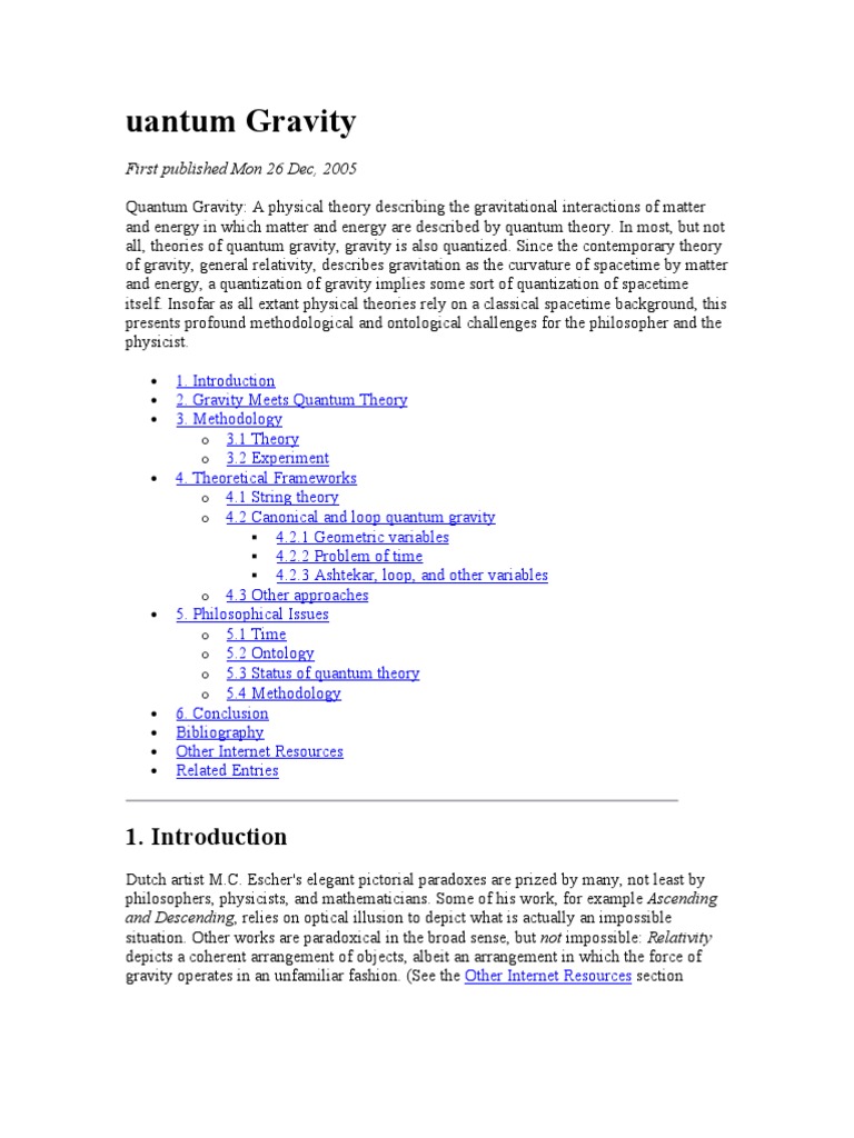 Understanding Quantum Gravity Theories | PDF | Field (Physics) | String ...