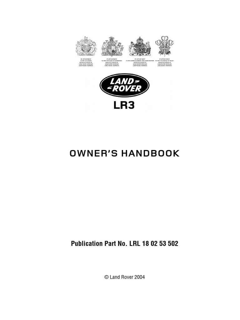 Land Rover LR3 Owners Handbook | PDF | Automatic Transmission | Airbag