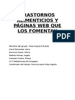 Trastornos Alimenticios y Páginas Web Que Los Fomentan