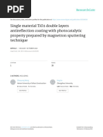Single Material TiO2 Double Layers Antireflection Coating With Photocatalytic Property Prepared by Magnetron Sputtering Technique