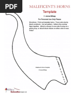 Maleficent's Horns Template PDF