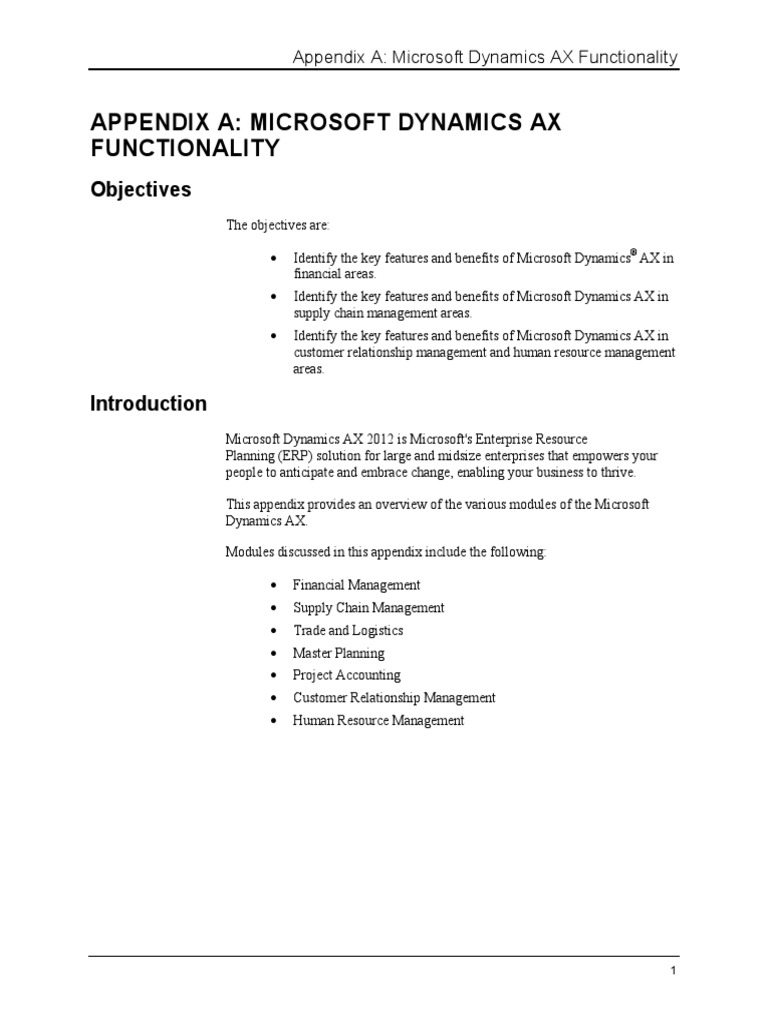 Intro To Dynamics AX Modules PDF | PDF | Warehouse | Inventory