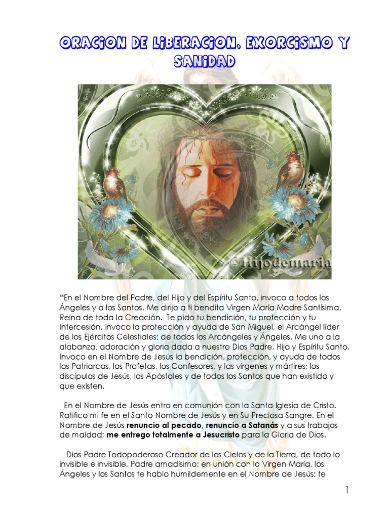 Oracion de Liberacion, Exorcismo y Sanidad PDF | PDF | Oración | Cristo ...