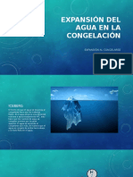 Expansión agua congelación flotación iceberg