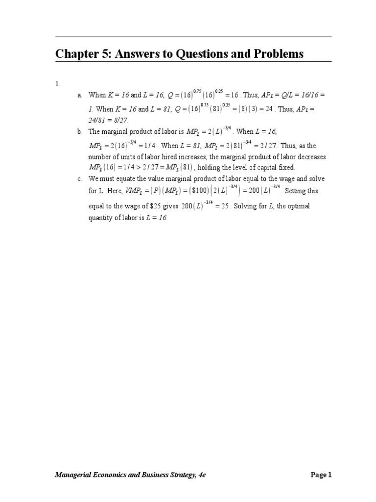 Chapter 5 Solutions | PDF | Business