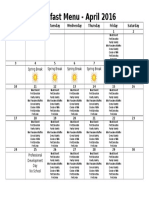 Breakfast Menu - April 2016