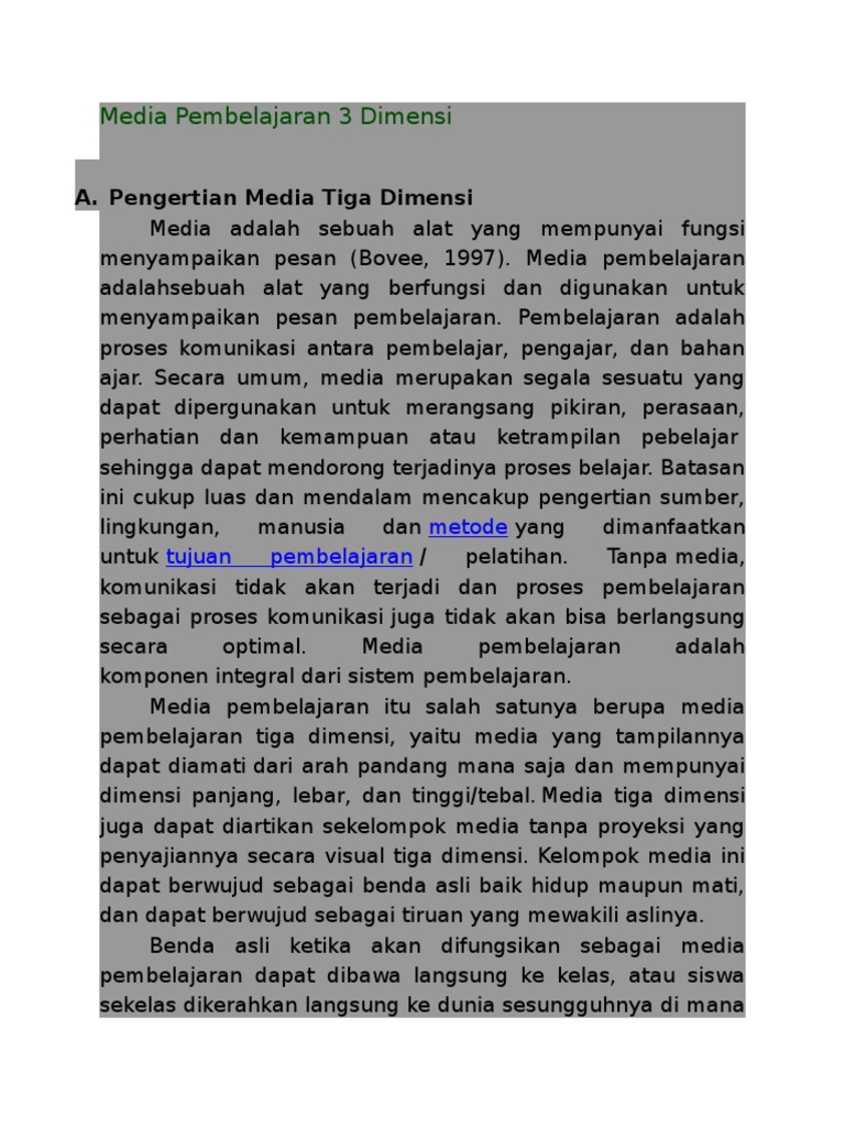 Materi Media Pembelajaran 3 Dimensi