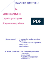 Unit-3 Advanced Materials: Nanomaterials. Carbon Nanotubes Liquid Crystal Types Shape Memory Alloys