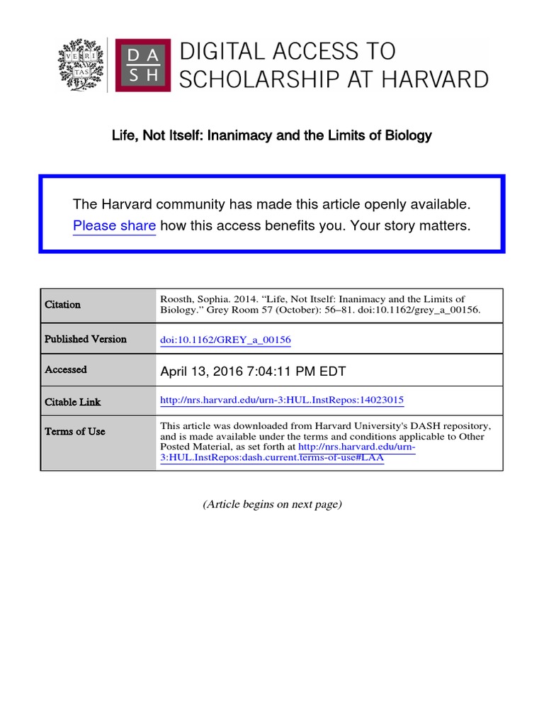 Life, Not Itself: Inanimacy and The Limits of Biology: Please Share ...
