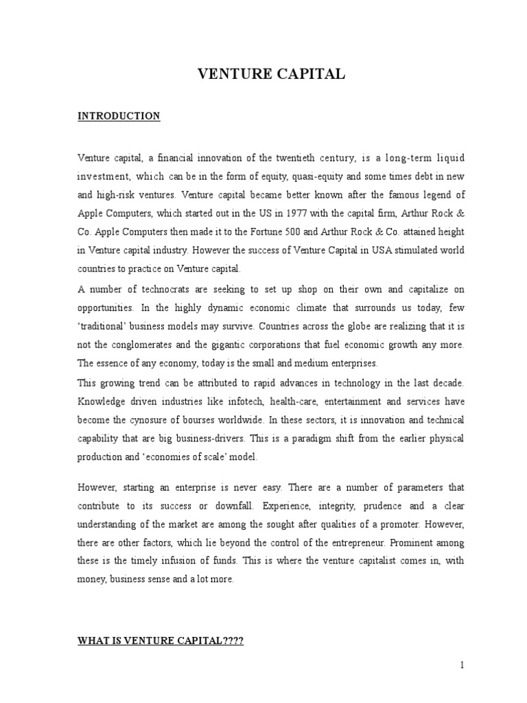 Venture Capital | PDF | Venture Capital | Corporate Finance