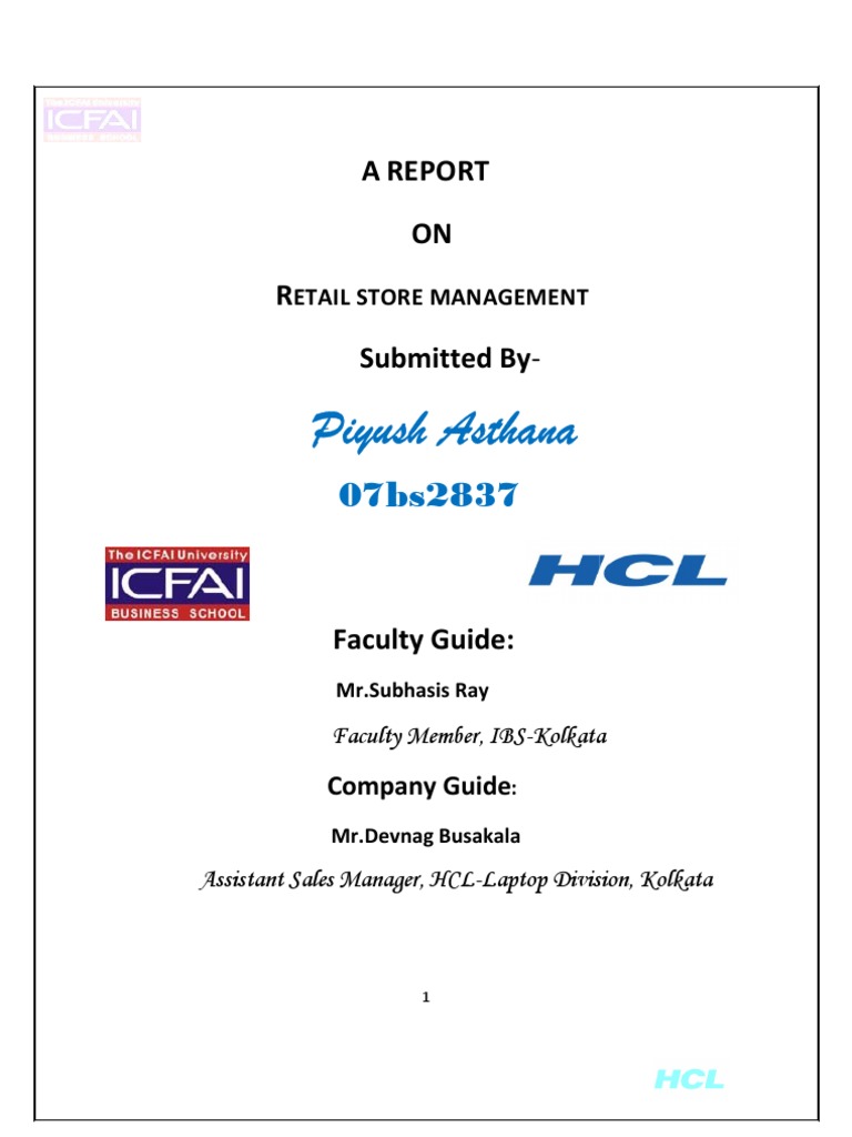 Retail Store Management Report | PDF | Laptop | Desktop Computer