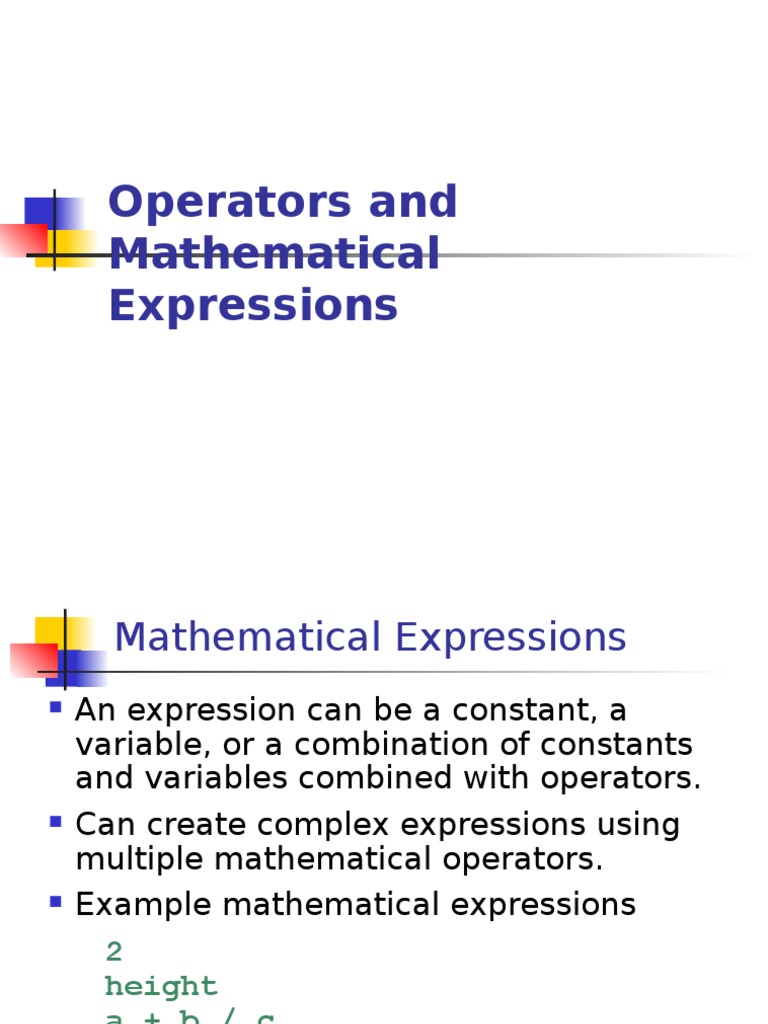 Operators & Mathematical Expression | Division (Mathematics) | Computer ...