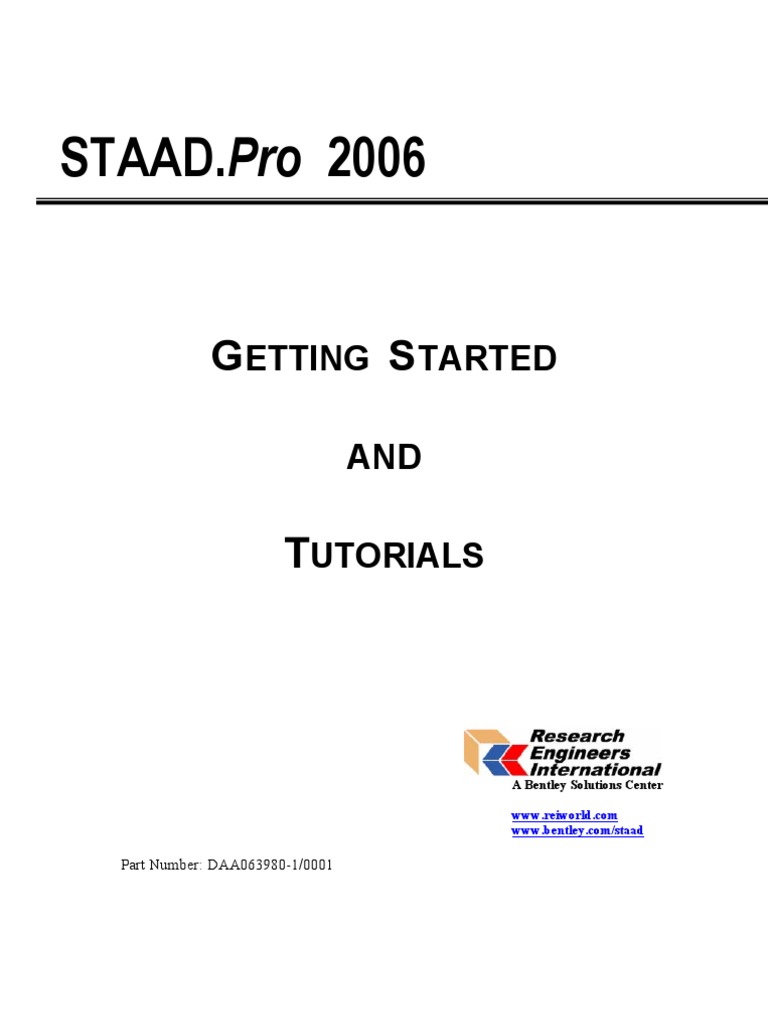 STAAD Pro 2006 Getting Started Tutorials | PDF | Technology & Engineering