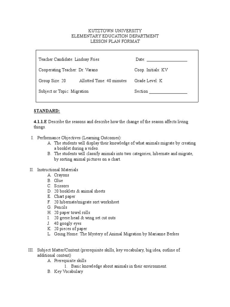 Lesson 5 Migration | PDF | Lesson Plan | Teachers