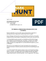 Plumbers & Pipefitters Endorse Hunt