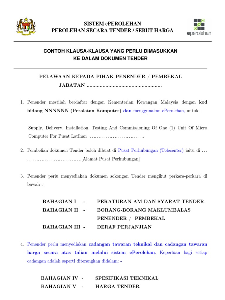 Contoh Surat Kebenaran Eperolehan