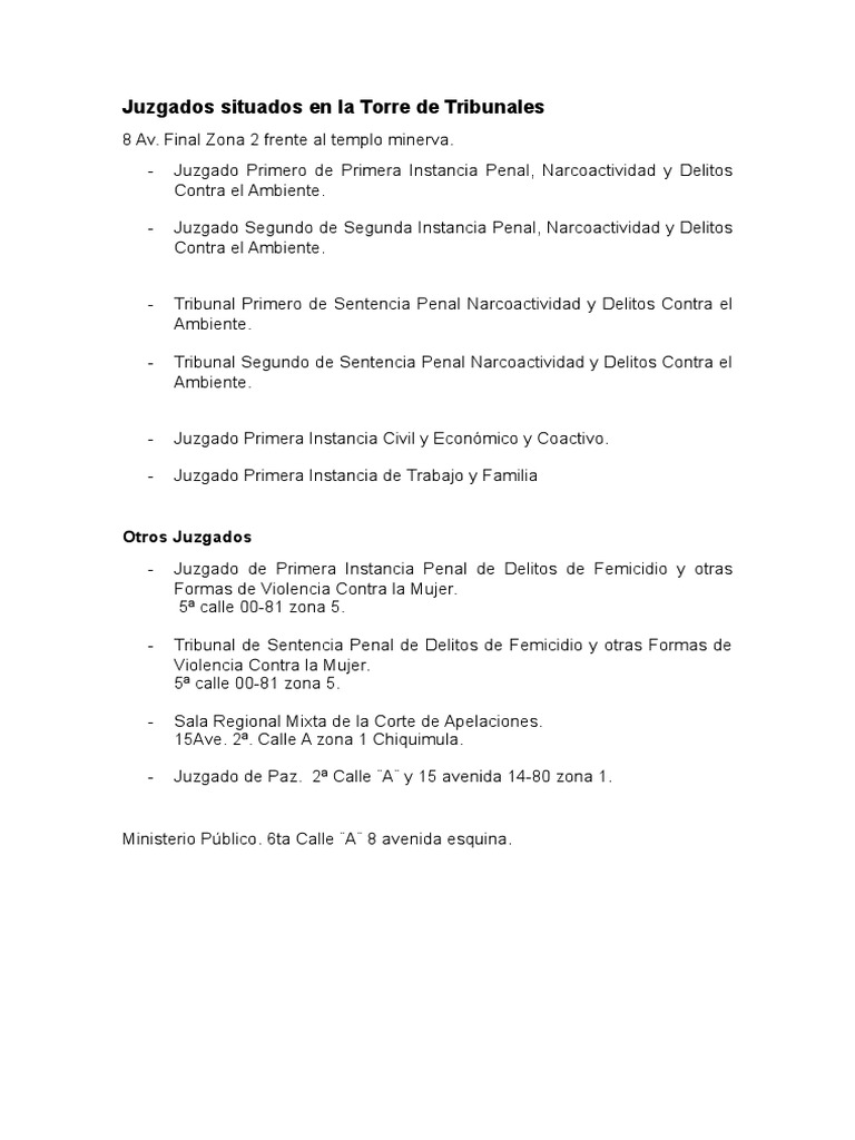 Juzgados de Chiquimula | PDF