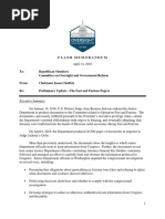 Jason Chaffetz Memo - Preliminary Update The Fast and Furious Papers
