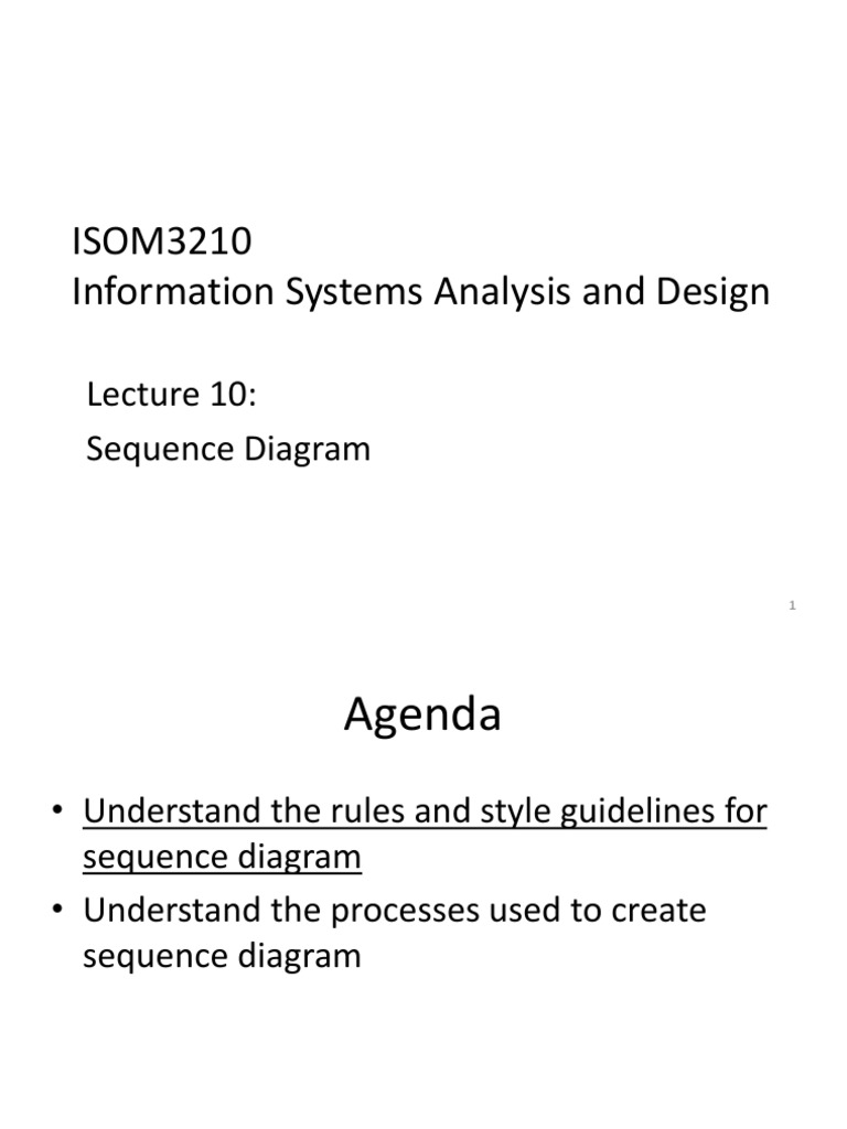Sequence Diagram Guidelines for ISOM3210 | PDF | Use Case | User ...