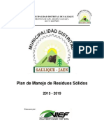 Plan de Manejo de Residuos Solidos Sallique - Jaen - Peru PDF