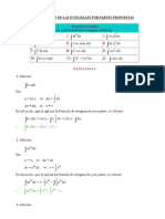 Resolución de Las Integrales Por Partes Propuestas