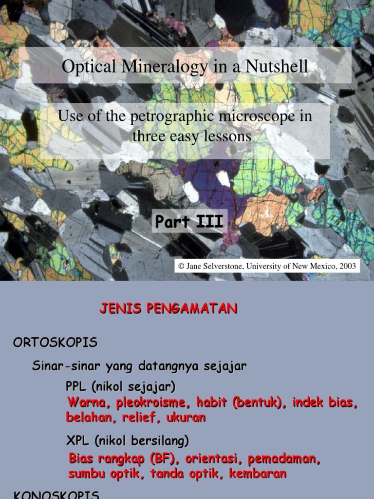 Optical Min5 PDF Minerals Classification Of Minerals