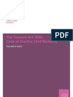 The Treasure Act 1996 Code of Practice (2nd Revision) : England & Wales