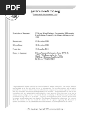 Ufos And Related Subjects An Annotated Bibliography1969 By