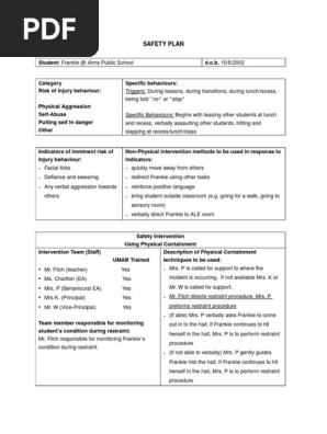 safety plan