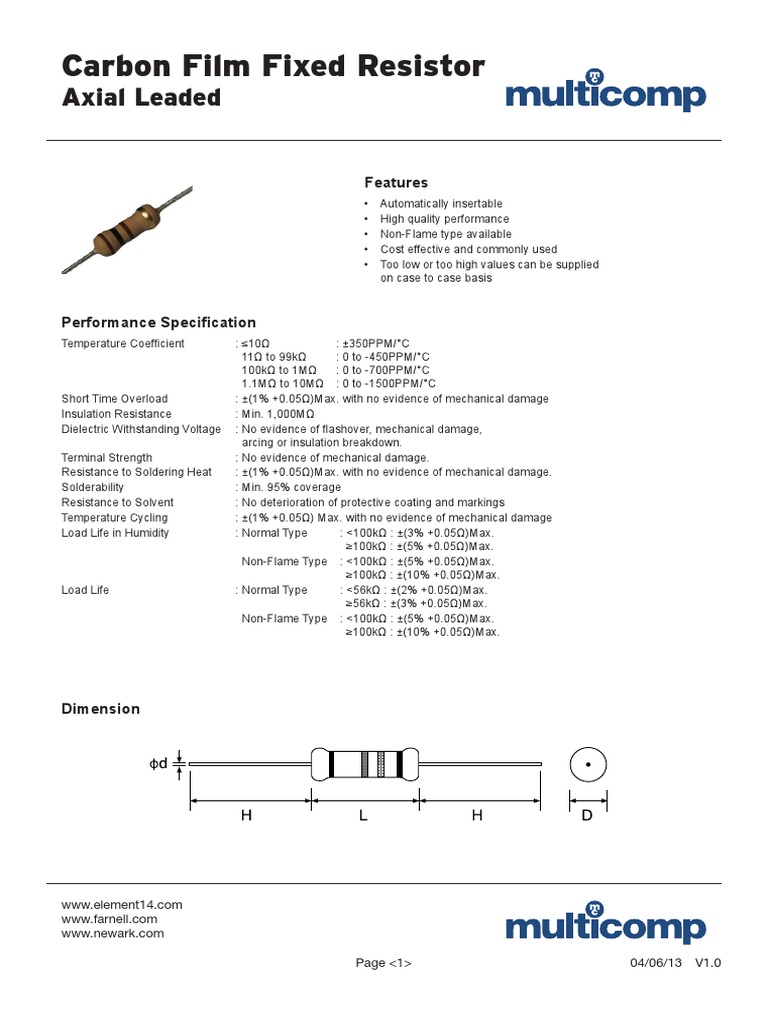MCF 1W 470R Resistor 1W 5/% 470R