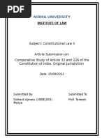 Comparative Study of Article 32 and 226 of The Constitution of India