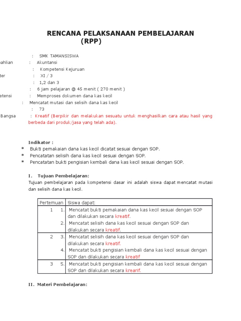 Mutasi Dana Kas Kecil